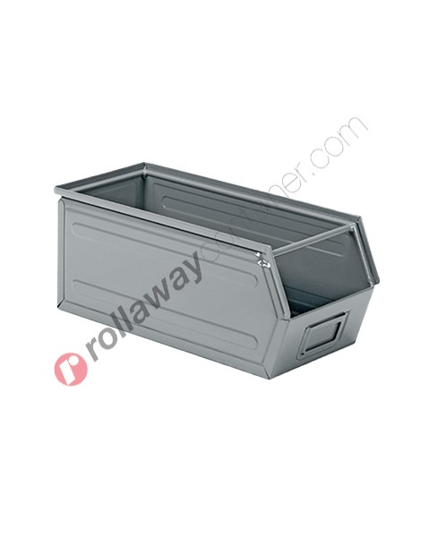Sichtlagerbox aus Metall mit Griffstange 500/450 x 200 H 200