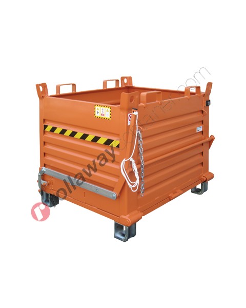 Klappbodenbehälter für stapler mit Einzelboden und verzinkte Füße Kapazität 1350 kg