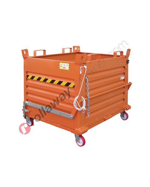 Klappbodenbehälter für stapler mit Einzelboden und Rädern Kapazität 1350 kg