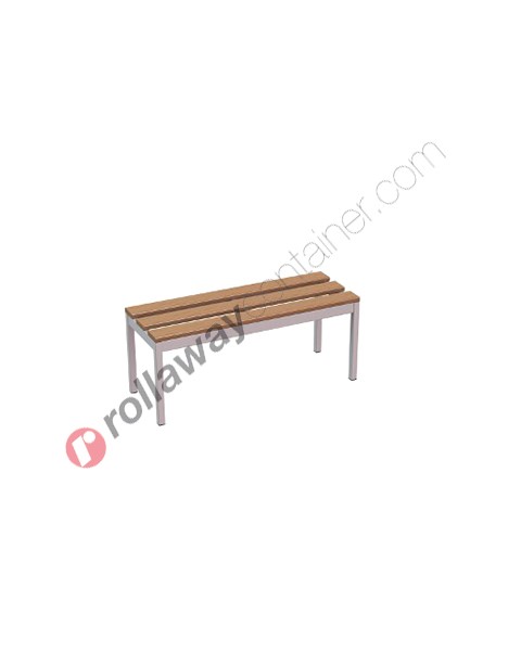 Umkleidebank aus Stahl mit Holzleiste 3-Sitzer