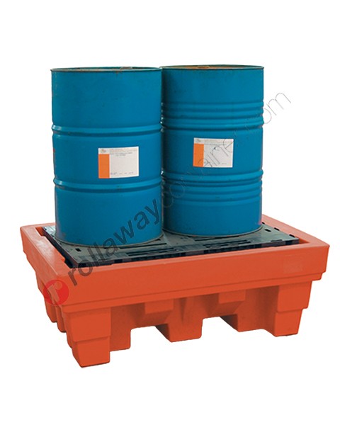 Auffangwanne Kunststoff 370 Liter mit Perforierter Oberseite 1020 x 1420 x 520 mm für 2 Fässer