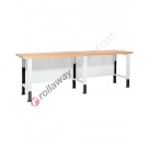 Arbeitstisch mit Holzplatte 3000 x 750 H 740 / 1115 mm Work Master BR