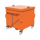 Kippbehälter für Stapler mit 4 Rädern und Deckel Kapazität 1500 kg