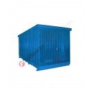 Gefahrstoffcontainer aus Stahl 5150 x 2350 x 2365 mm mit Auffangwanne und Türen an der kurzen Seite