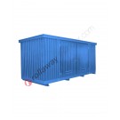 Gefahrstoffcontainer aus Stahl 5150 x 2350 x 2365 mm mit Auffangwanne und Türen an der Längsseite
