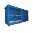 Gefahrstoffcontainer aus Stahl mit Auffangwanne und Wärmedämmung für 32 Fässer 200 lt