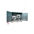 Gefahrstoffcontainer für BodenTanke aus Stahl mit Auffangwanne und Flügeltüren Maßnahmengruppe 1