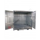 Gefahrstoffcontainer für BodenTanke aus Stahl mit Auffangwanne und Flügeltüren Maßnahmengruppe 2