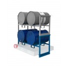 Fassregal 200l Stapelbar aus Stahl mm 1580 x 600 H 810 für 2 200-Liter Fässer