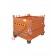 Klappbodenbehälter für stapler mit Einzelboden und verzinkte Füße Kapazität 1350 kg orange