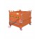 Klappbodenbehälter für stapler mit Einzelboden und Rädern Kapazität 1350 kg orange
