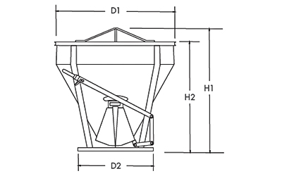Betonkübel konischer mit gerader Auslauf kapazität bis 2200 kg