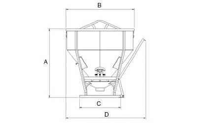 Maße Betonkübel konischer mit gerader Auslauf mit Gummischlauch Kapazität bis 3900 kg