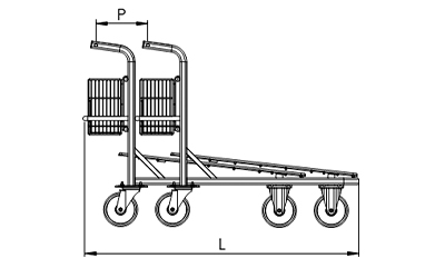Maße Plattformwagen mit metallisch dracht