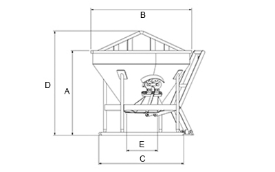 Betonkübel konisch aus Aluminium mit gerader Auslauf kapazität bis 1300 kg