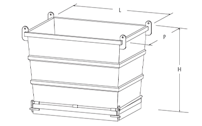 Klappbodenbehälter für stapler mit Öffnungsboden für den Bau mit nur einem Gehäuseboden Kapazität 6800 kg