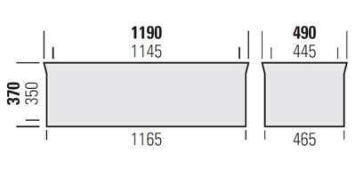 Palettenbox Kunststoff 1190 x 490 H 370 ab 180 Liter durchbrochene Wände